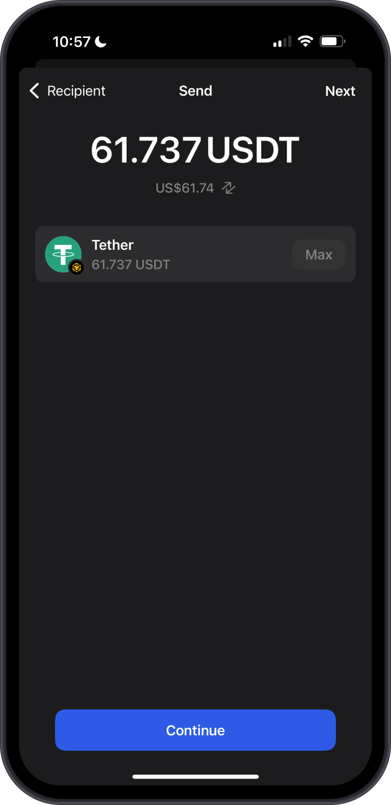 Input USDT Amount
