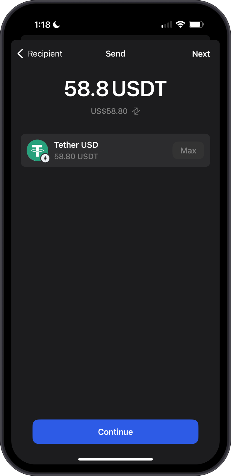 Input USDT Amount