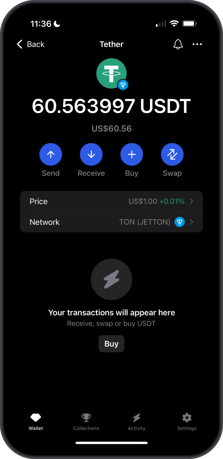 Open USDT-Jetton Wallet