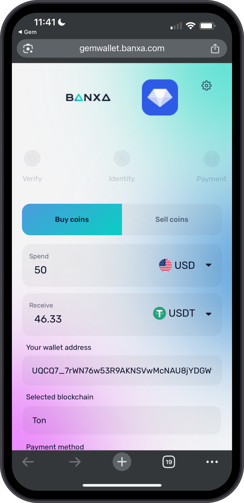 Buy TON from Ramp