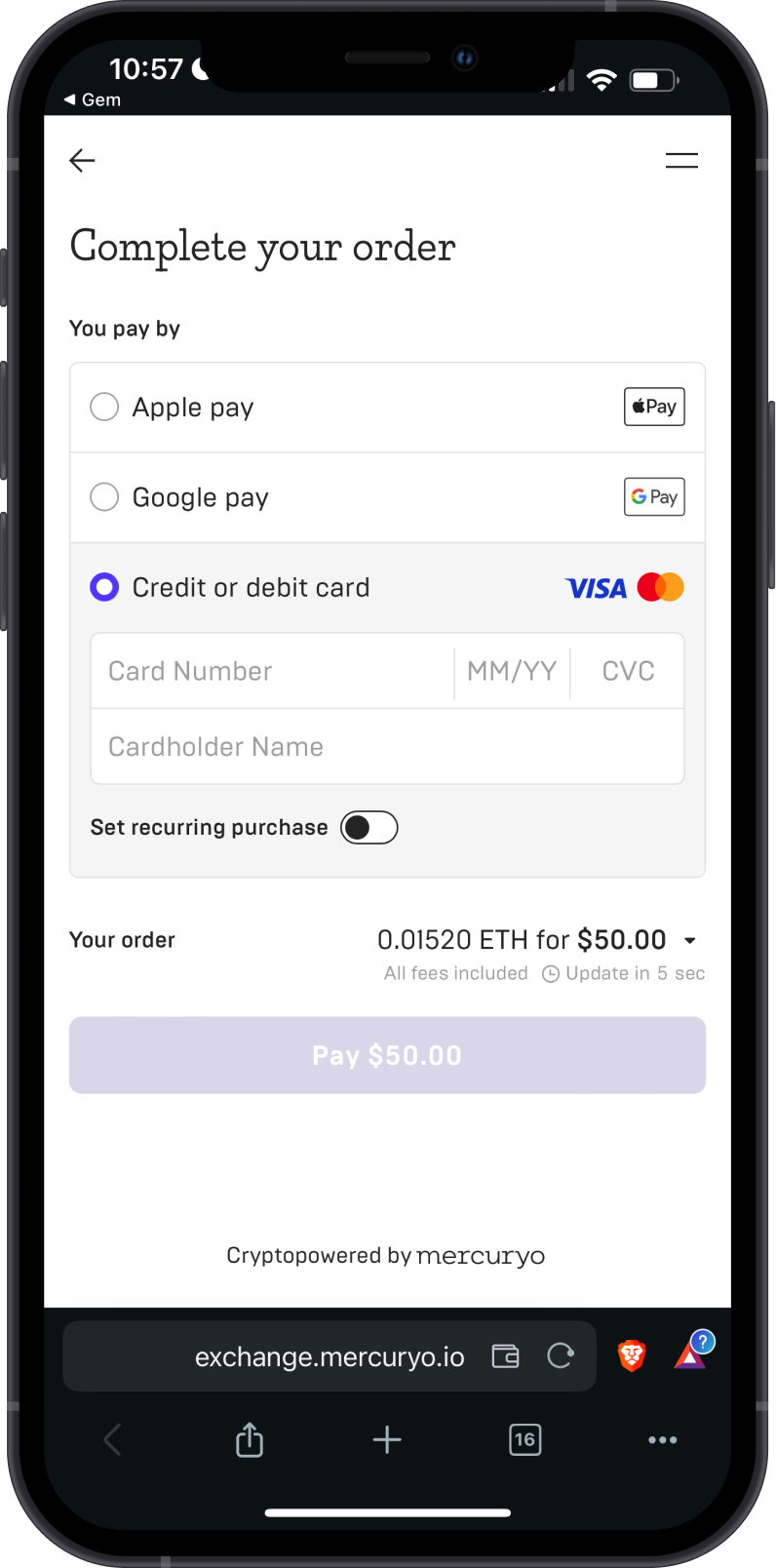 Buy BASE with Credit Card