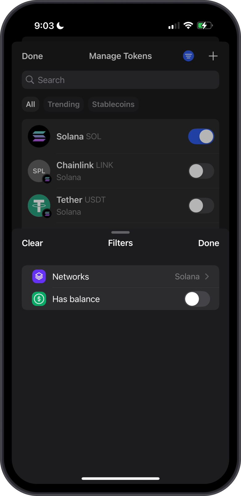Solana Manage Token ListL