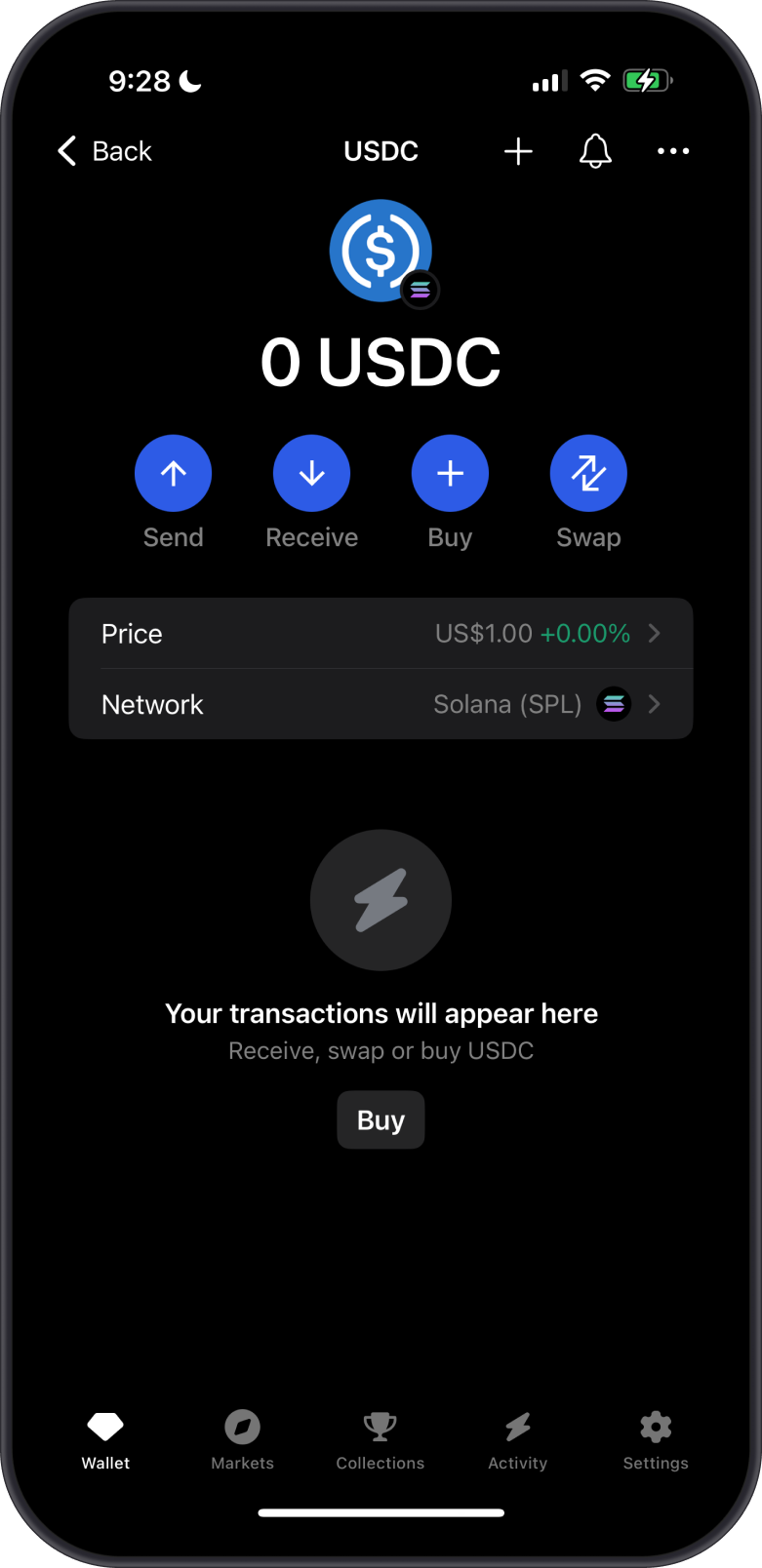 Receive SPL Tokens with Gem Wallet