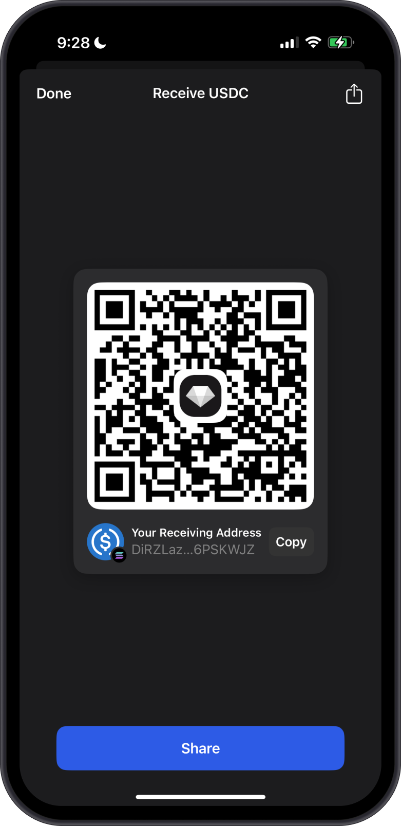 USDC SPL Address on Gem Wallet