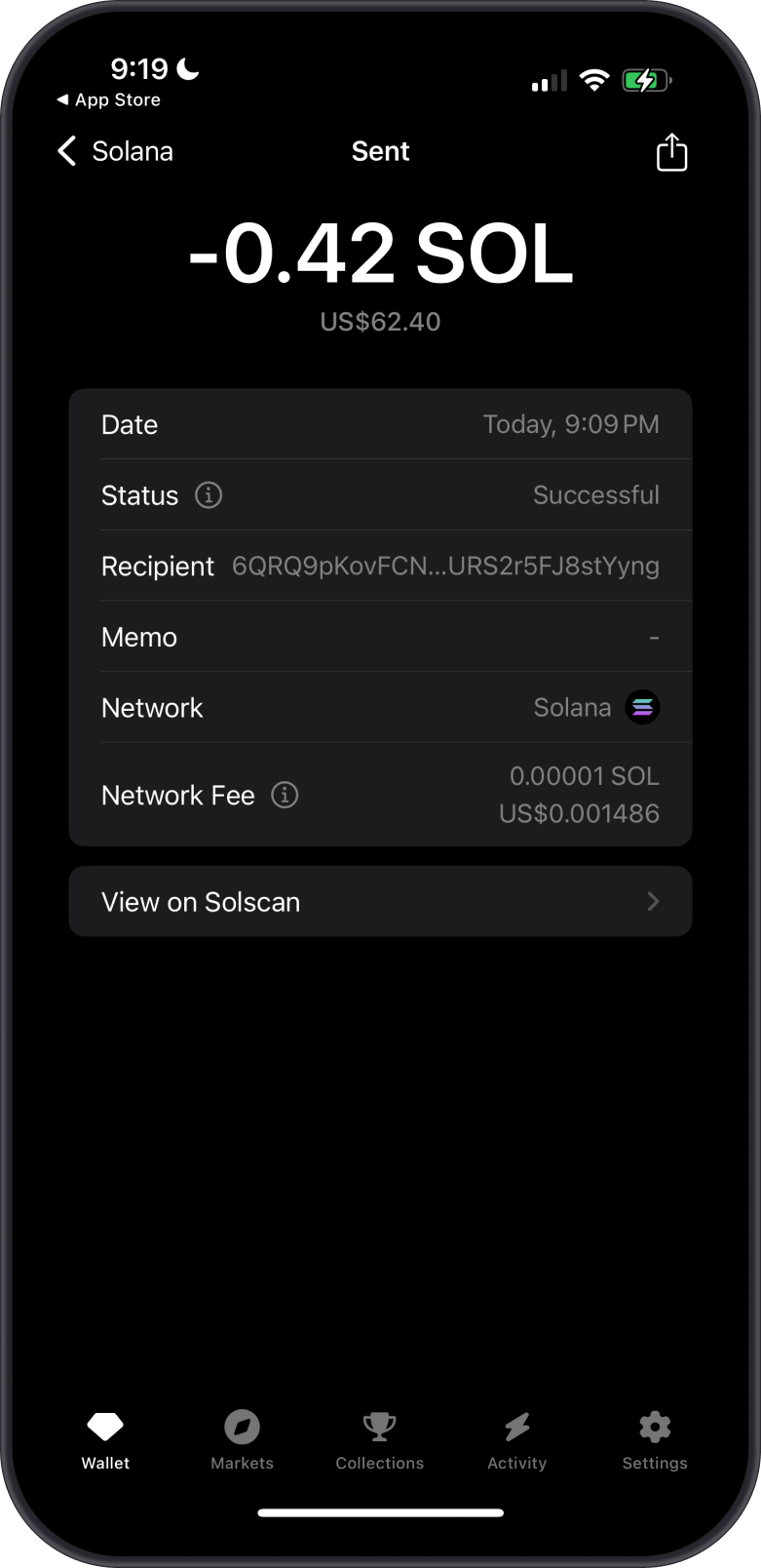 Checking Solana Balance on Solscan