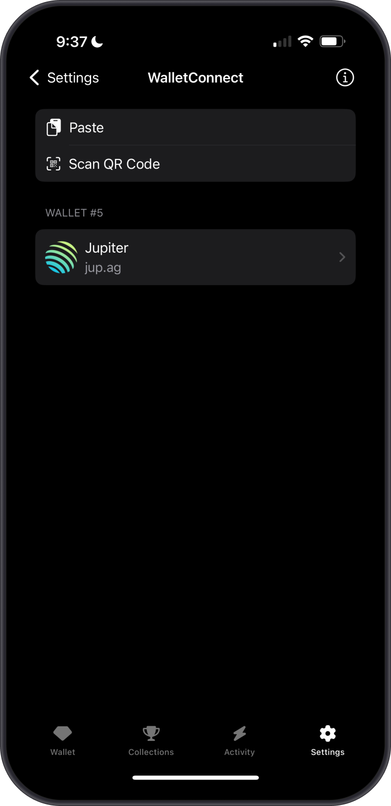 WalletConnect on Gem Wallet