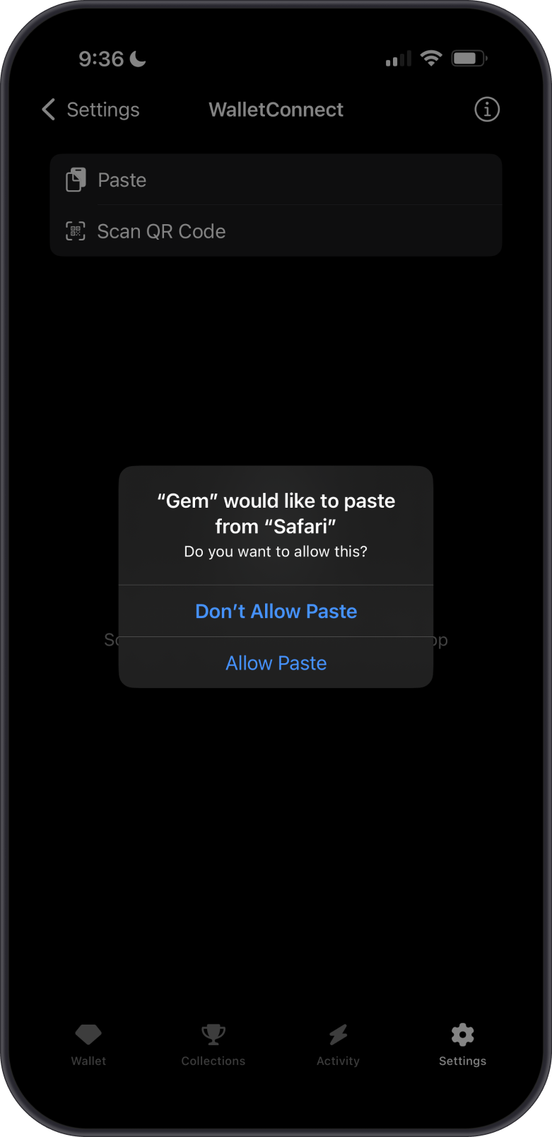Paste or Scan QR Code