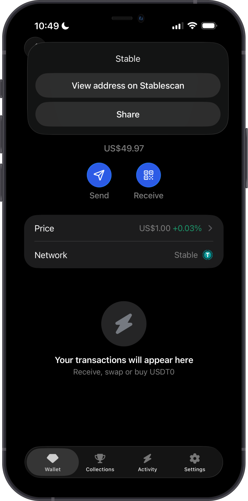 Open Stable Explorer on Gem Wallet