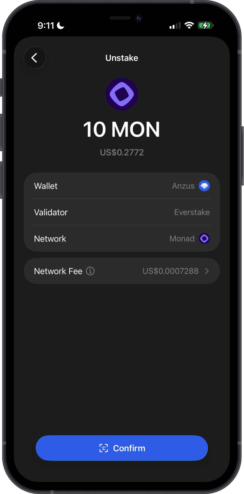 Input MON Amount to Unstake