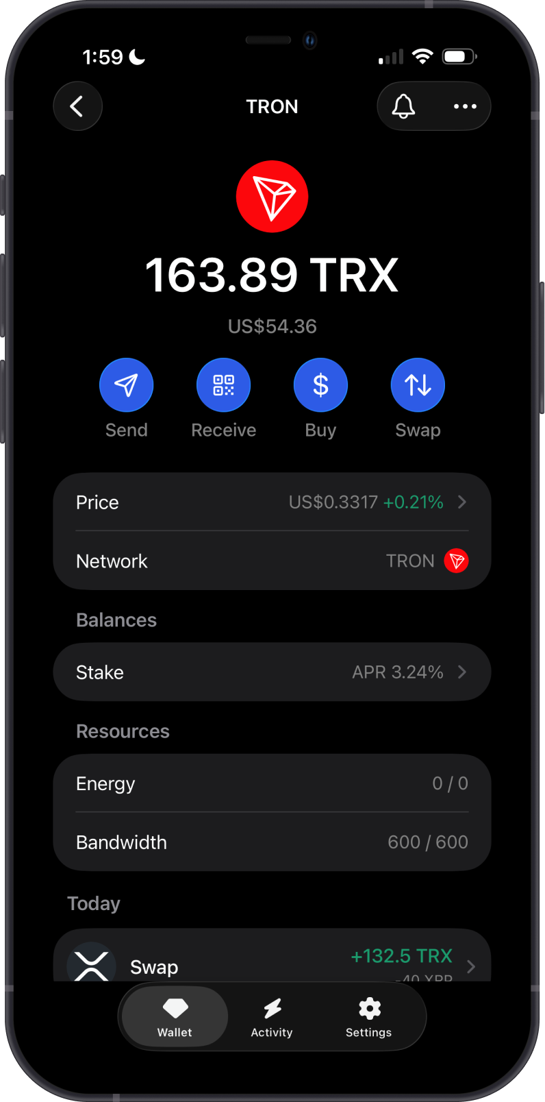 Open TRON Wallet