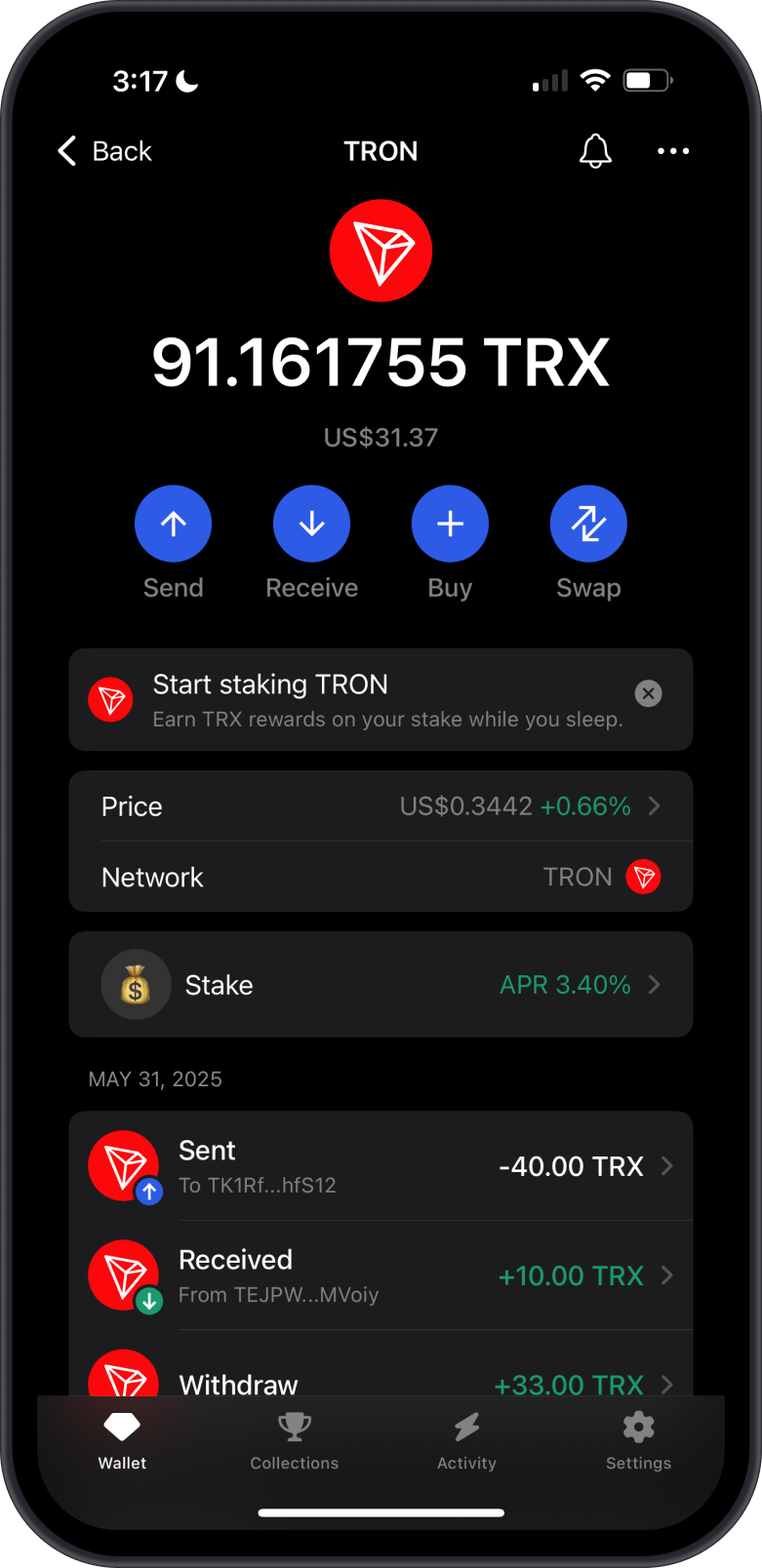 Open TRON Wallet