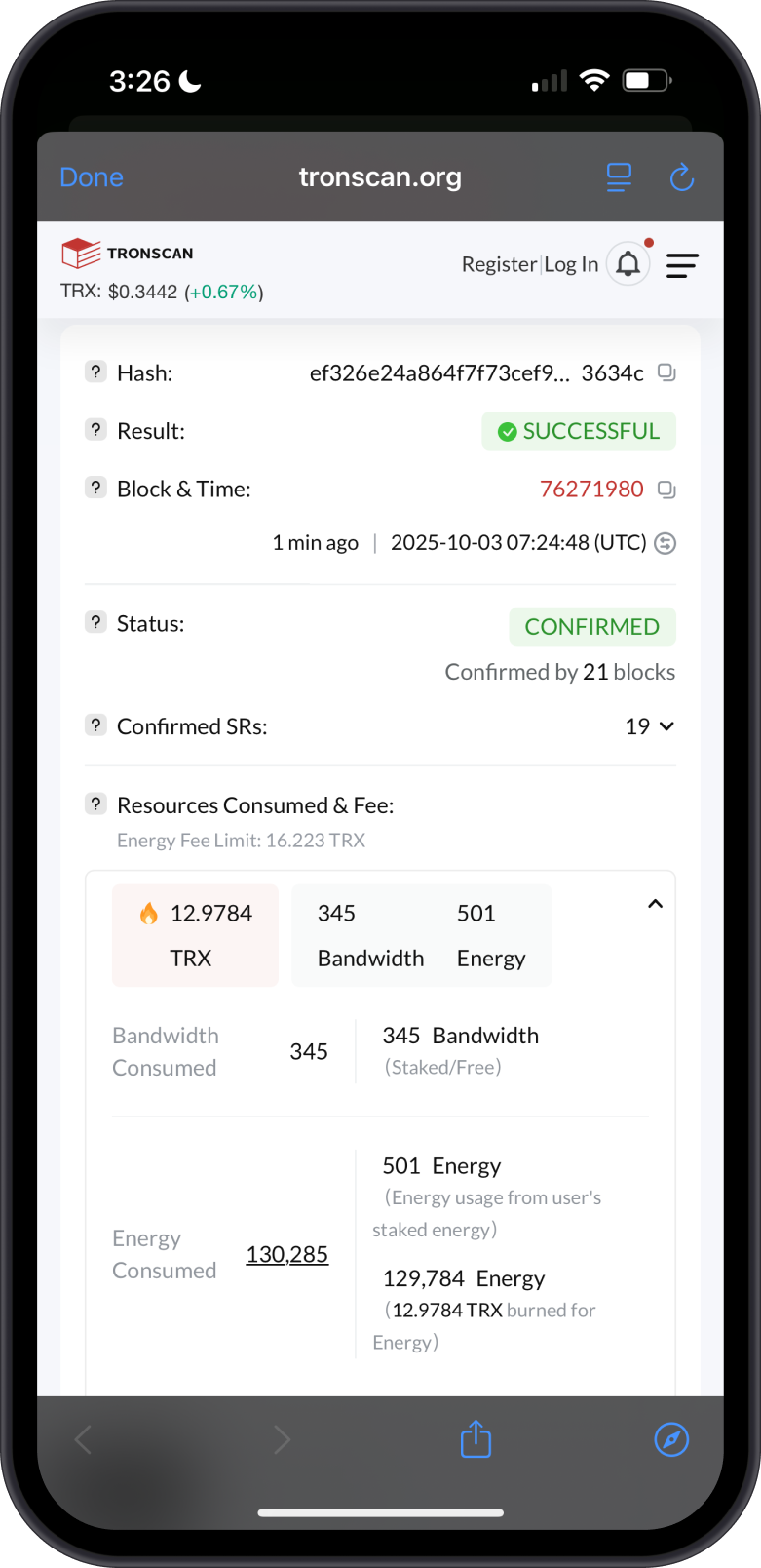Bandwidth and Energy Spent for Fees