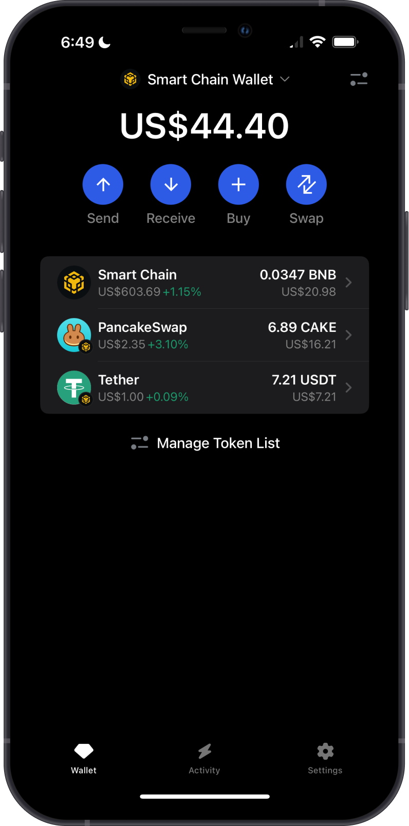 Smart Chain Wallet with BEP20 Tokens