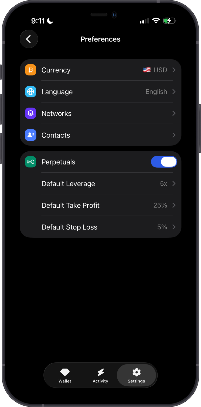 Open Preferences