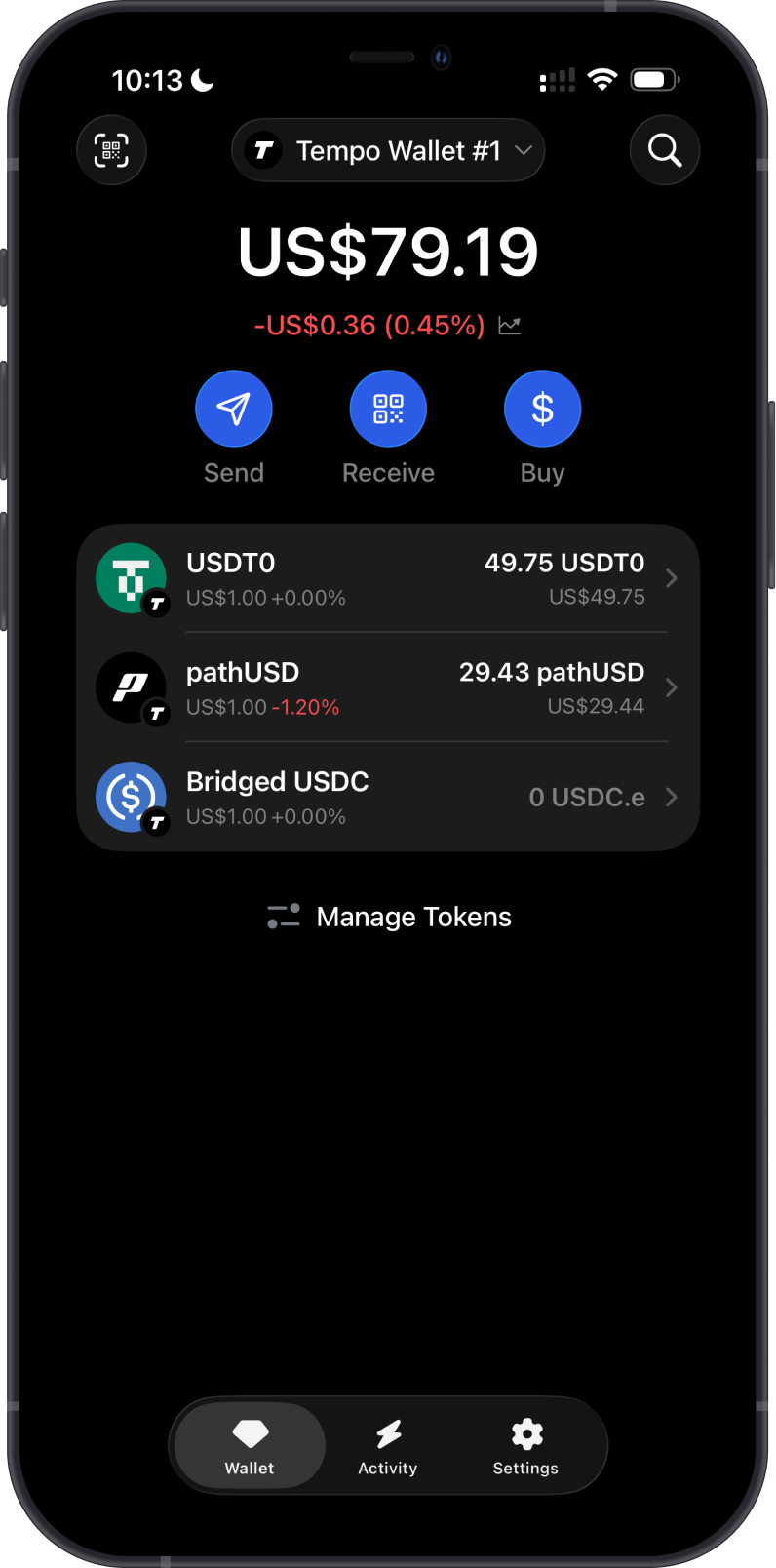 Tempo Wallet in Gem Wallet