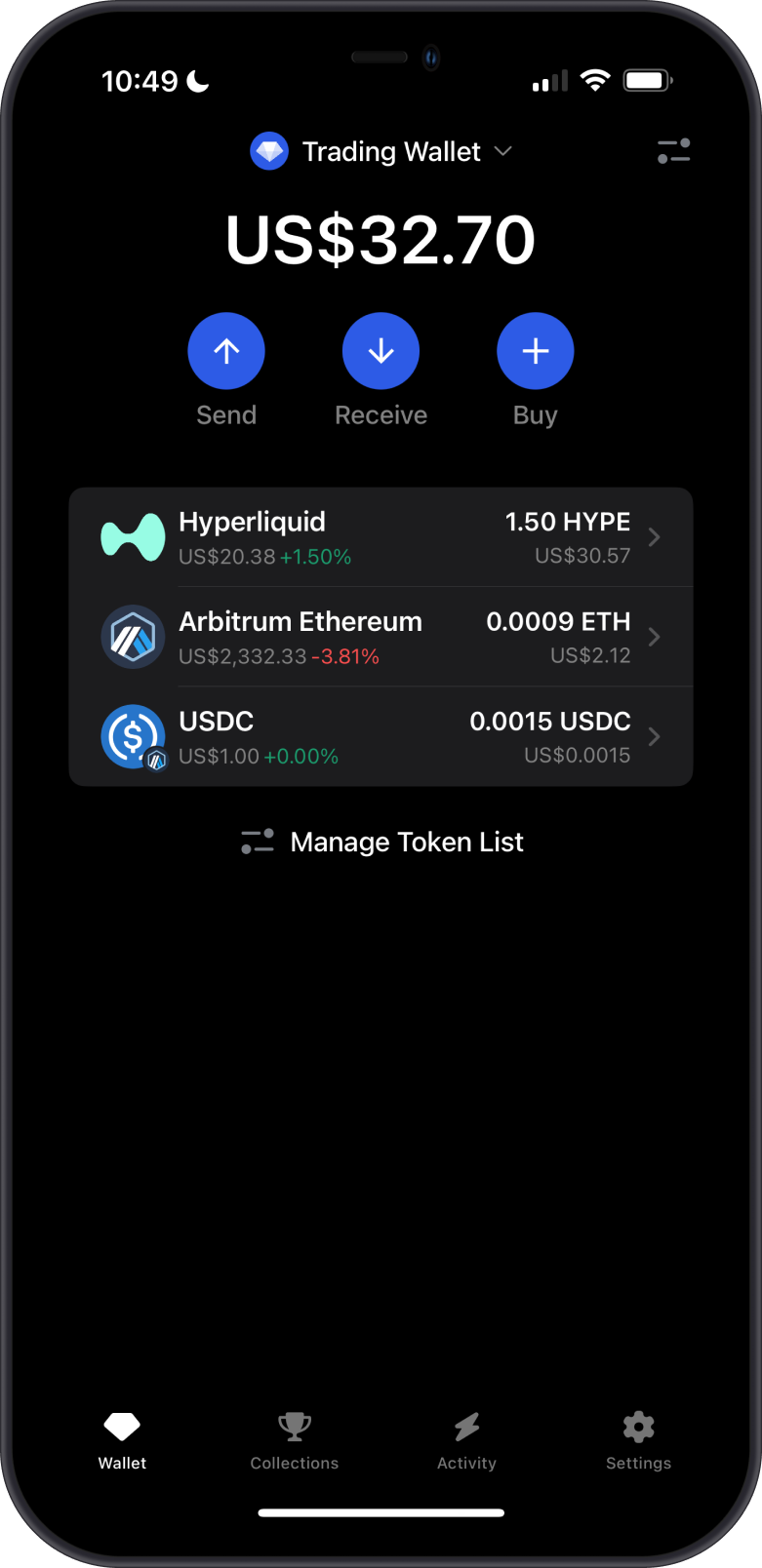 HYPE on Gem Wallet