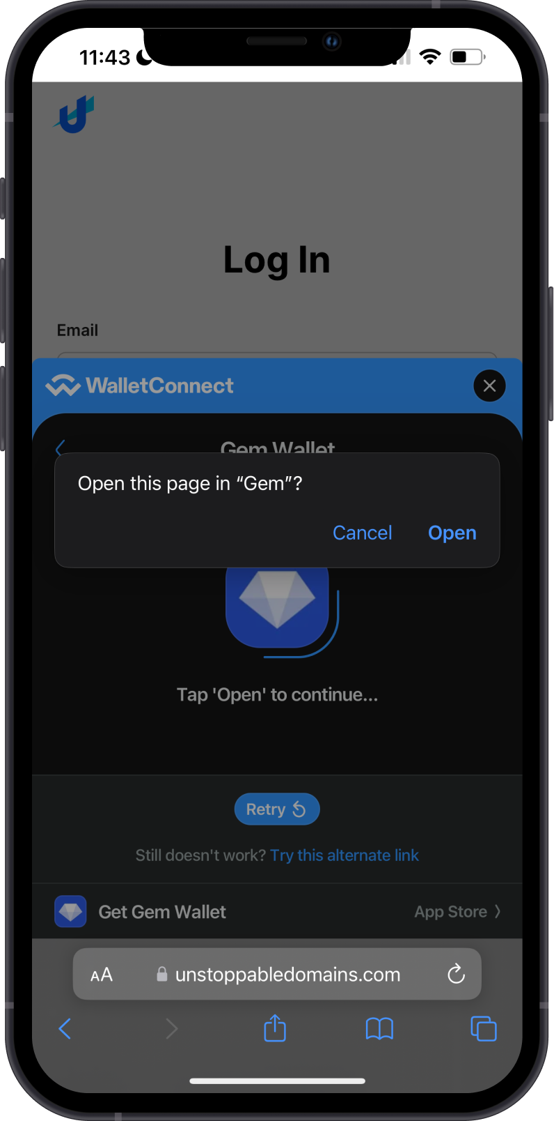 Open Gem Wallet