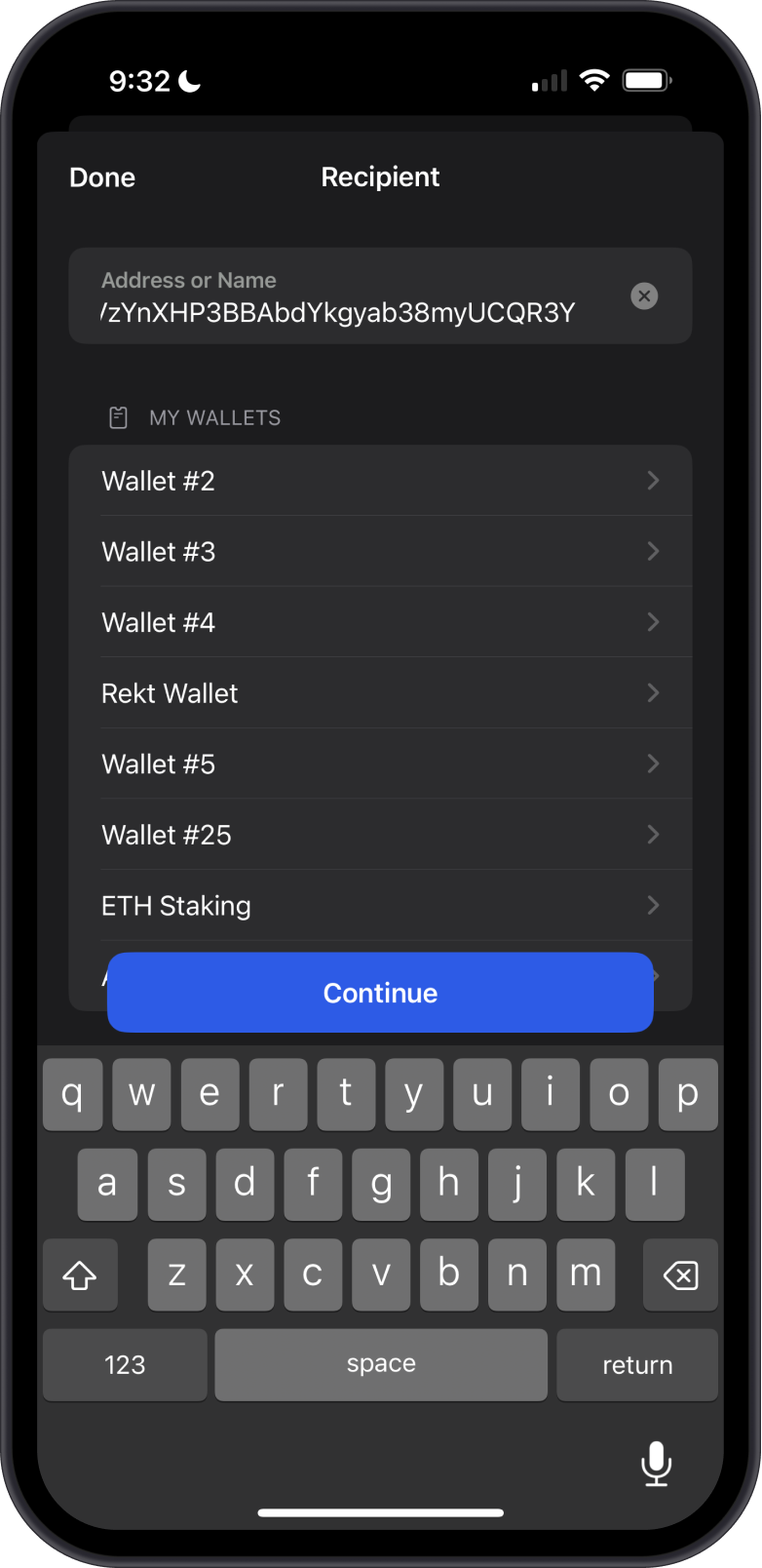 Input Recipient Zcash Address