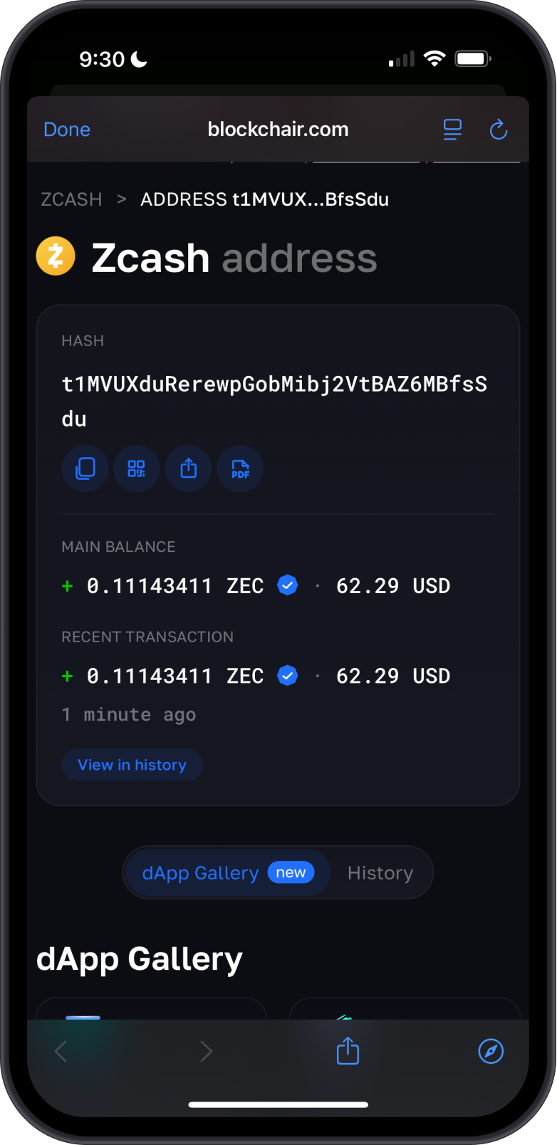 View Address on Blockchair