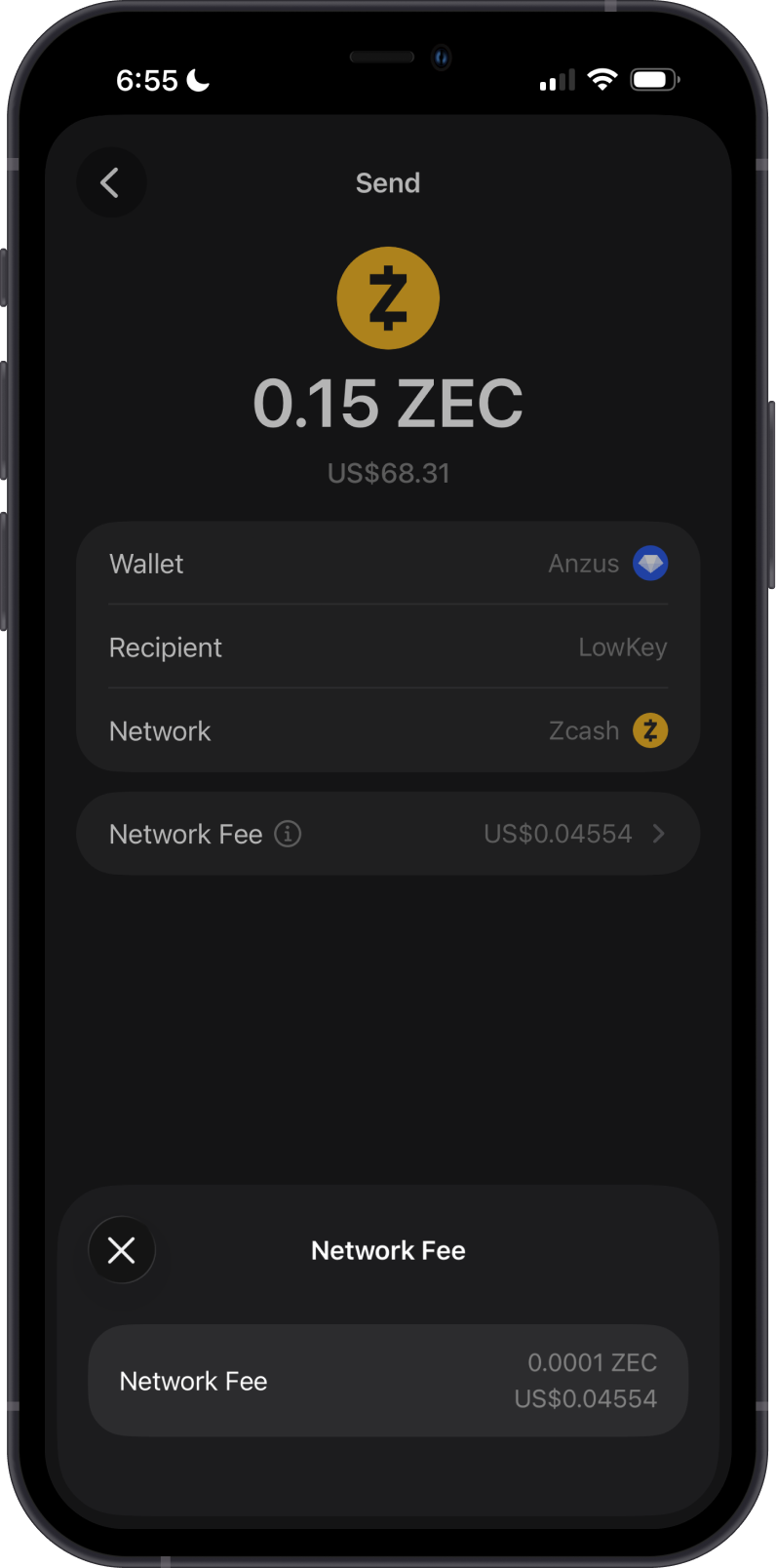 Review Zcash Network Fee